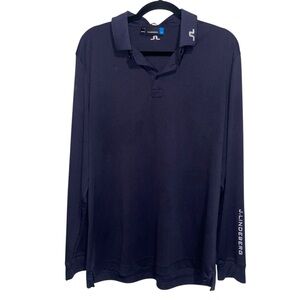 J. Lindeberg Polo Shirt Mens  XL Navy Golf Tour Jersey Long Sleeve Performance